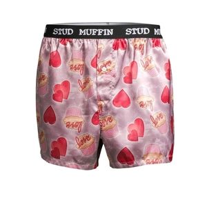Men's Satin Boxer Shorts Elastic Waistband
